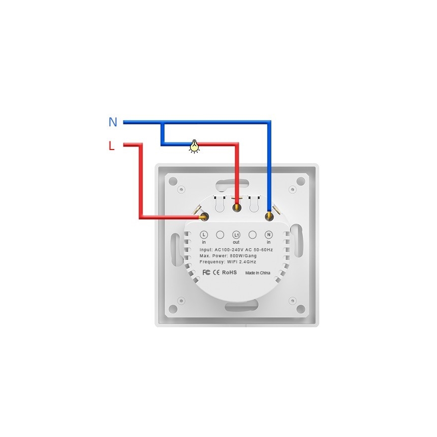 Immax NEO 07538L - SMART włącznik 1-przyciskowy 230V Wi‑Fi Tuya