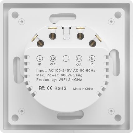 Immax NEO 07550L - Inteligentny włącznik 2-przyciskowy 230V Tuya
