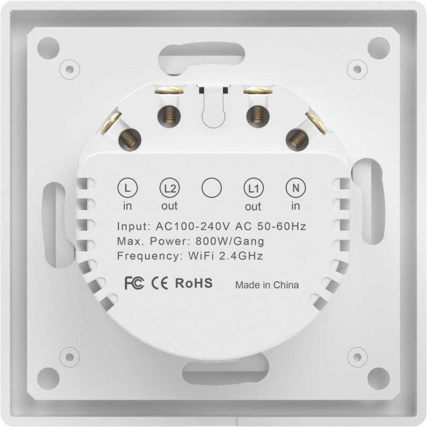 Immax NEO 07550L - Inteligentny włącznik 2-przyciskowy 230V Tuya