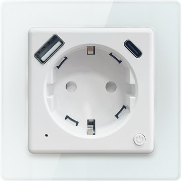 Immax NEO 07552L - Inteligentne gniazdko typ F 16A/230V z 1x USB-A i 1x USB-C (PD 20W)