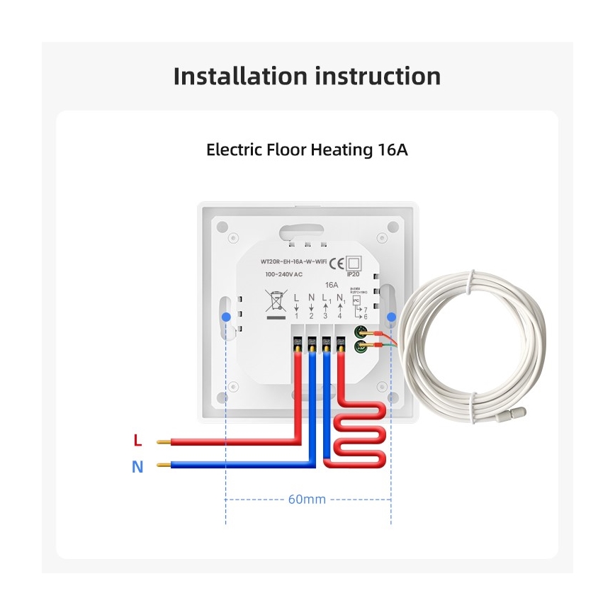 Immax NEO 07555L - Termostat do elektrycznego ogrzewania podłogowego SMART 230V/16A