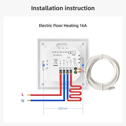 Immax NEO 07555L - Inteligentny termostat do elektrycznego ogrzewania podłogowego 230V/16A Tuya