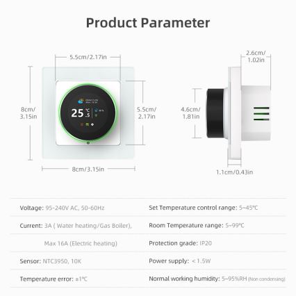 Immax NEO 07555L - Inteligentny termostat do elektrycznego ogrzewania podłogowego 230V/16A Tuya