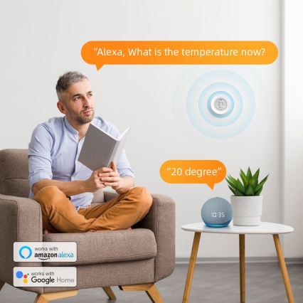 Immax NEO 07557L - Inteligentny czujnik temperatury i wilgotności 1xCR2430 Tuya