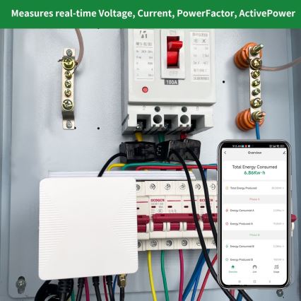 Immax NEO 07581L -Inteligentny trójfazowy licznik zuzycia energii elektrycznej Wi-Fi Tuya