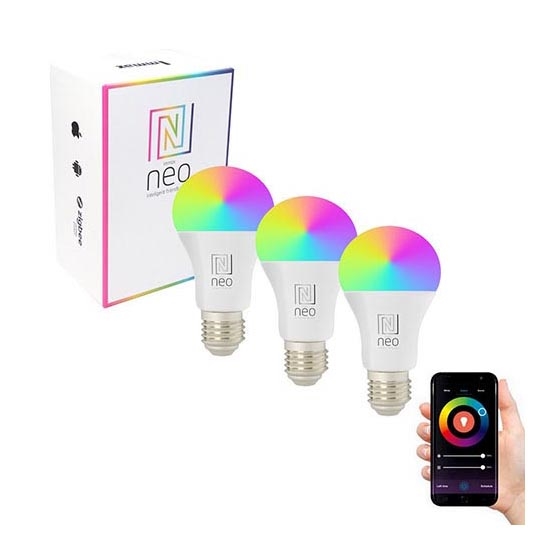 Immax NEO 07712C - ZESTAW 3x LED RGB+CCT Żarówka ściemnialna NEO LITE Wi-Fi Inteligentny E27/9W/230V 2200-6500K