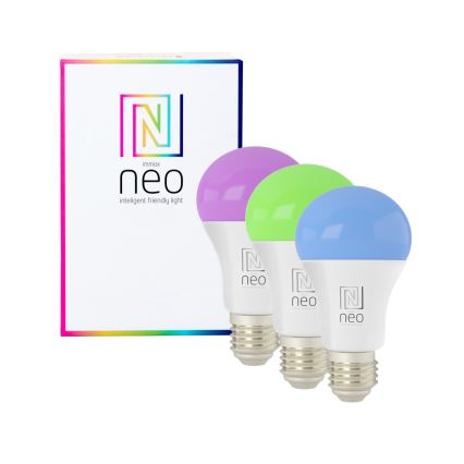 Immax NEO 07712CDO - ZESTAW 3x LED RGB+CCT Żarówka ściemnialna E27/9W/230V Wi-Fi Tuya + pilot zdalnego sterowania