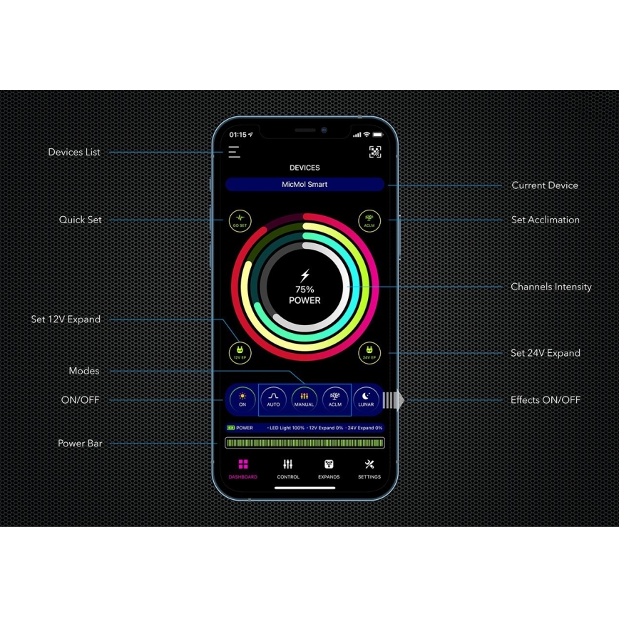 Immax NEO 07741L - LED WRGB Oświetlenie akwarium NEO LITE LED/60W/24V Wi-Fi Tuya