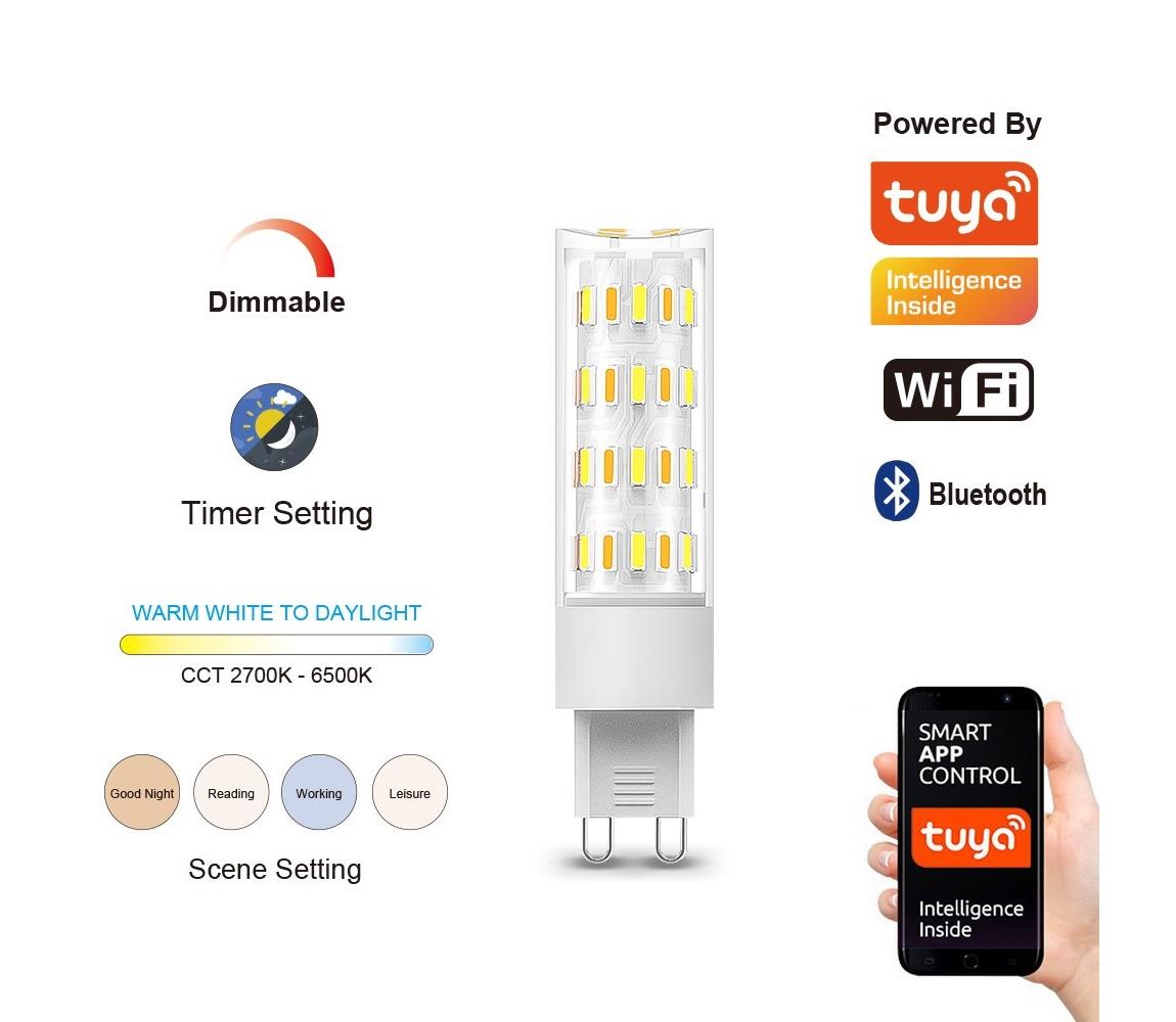 NEO 07763L - LED Ściemnialna żarówka  G9/4W/230V 2700-6500K Wi-Fi Tuya