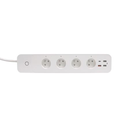 Immax NEO 07771L - Inteligentna listwa zasilająca NEO LITE, 4 gniazda AC + 3 porty USB + 1 port USB‑C, Wi‑Fi (Tuya)