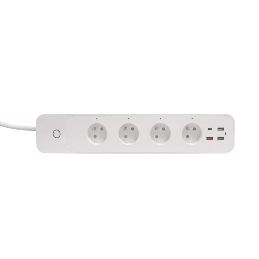 Immax NEO 07771L - Inteligentna listwa zasilająca NEO LITE, 4 gniazda AC + 3 porty USB + 1 port USB‑C, Wi‑Fi (Tuya)