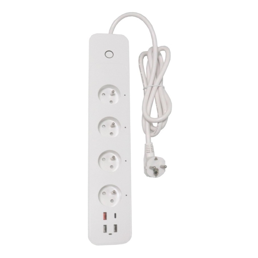 Immax NEO 07771L - Inteligentna listwa zasilająca NEO LITE, 4 gniazda AC + 3 porty USB + 1 port USB‑C, Wi‑Fi (Tuya)