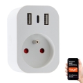 Immax NEO 07772L - Inteligentna listwa zasilająca 16A/230V + 2x USB + 1x USB-C Wi-Fi Tuya