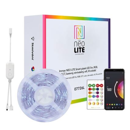 Immax NEO 07775L - LED RGB+CCT Taśma ściemnialna NEO LITE LED/48W/230V 10 m IP65 MUSIC Wi-Fi Tuya + pilot zdalnego sterowania