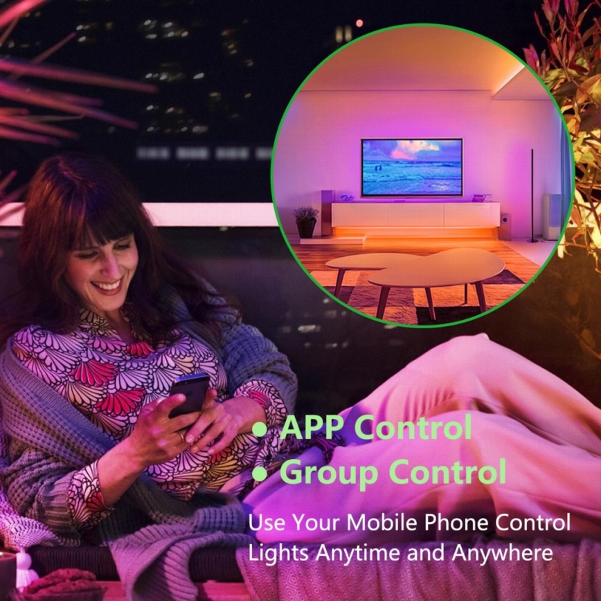 Immax NEO 07776L - LED RGB ściemnialna lampa stojąca AMBIENTE LED/12W/230V Wi-Fi Tuya + pilot zdalnego sterowania