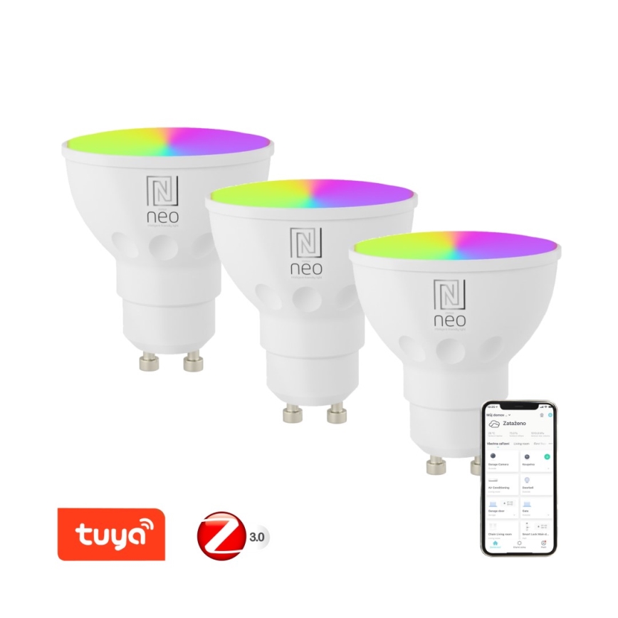 Immax NEO 07777C - ZESTAW 3x LED RGB+CCT Żarówka ściemnialna GU10/4,8W/230V Tuya
