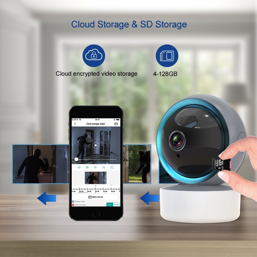 Immax NEO 07781L  - Inteligentna kamera wewnętrzna EYE NEO LITE 355° P/T 5MP Wi-Fi Tuya