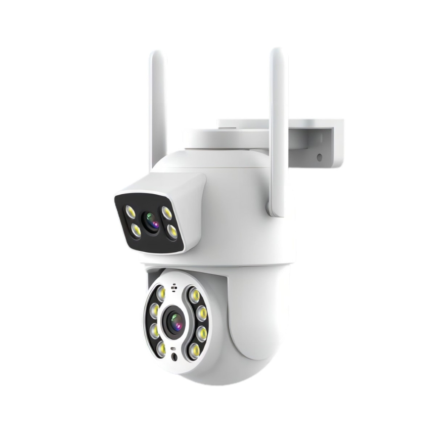 Immax NEO 07783L - Inteligentna kamera zewnętrzna z czujnikiem DOUBLE 355° P/T 2x2MP IP65 Wi-Fi Tuya