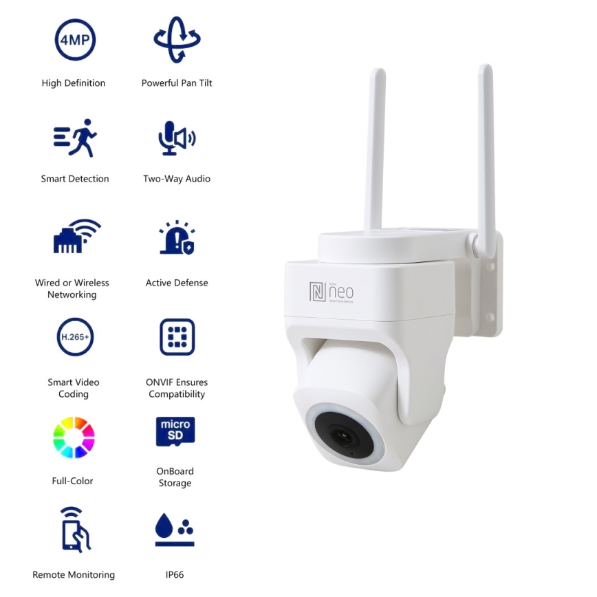 Immax NEO 07793L - Inteligentna kamera zewnętrzna z czujnikiem CUBE 4MP 5V IP65 Wi-Fi Tuya