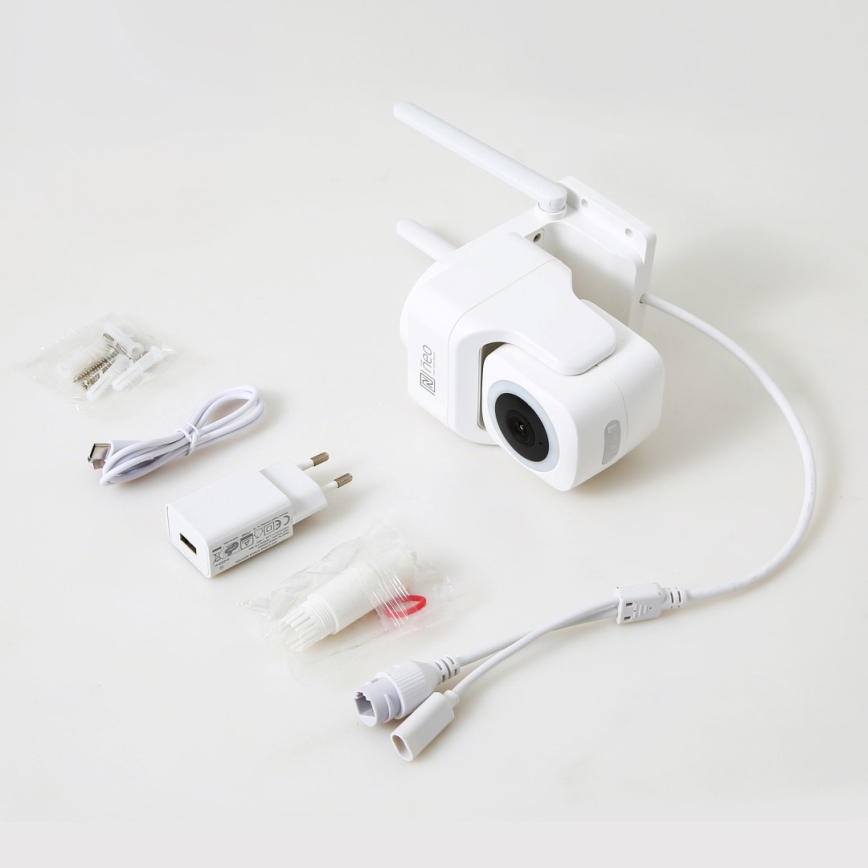 Immax NEO 07793L - Inteligentna kamera zewnętrzna z czujnikiem CUBE 4MP 5V IP65 Wi-Fi Tuya
