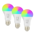 Immax NEO 07794CDO - ZESTAW 3x LED RGB+CCT ściemnialne żarówki E27/14W/230V 2700K-6500K Tuya Wi-Fi + pilot zdalnego sterowania