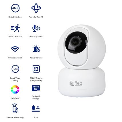 Immax NEO 07795L - Inteligentny wewnątrz kamera z czujnikiem 4MP 5V Wi-Fi Tuya