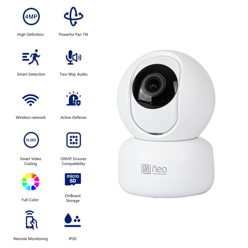 Immax NEO 07795L - Inteligentny wewnątrz kamera z czujnikiem 4MP 5V Wi-Fi Tuya