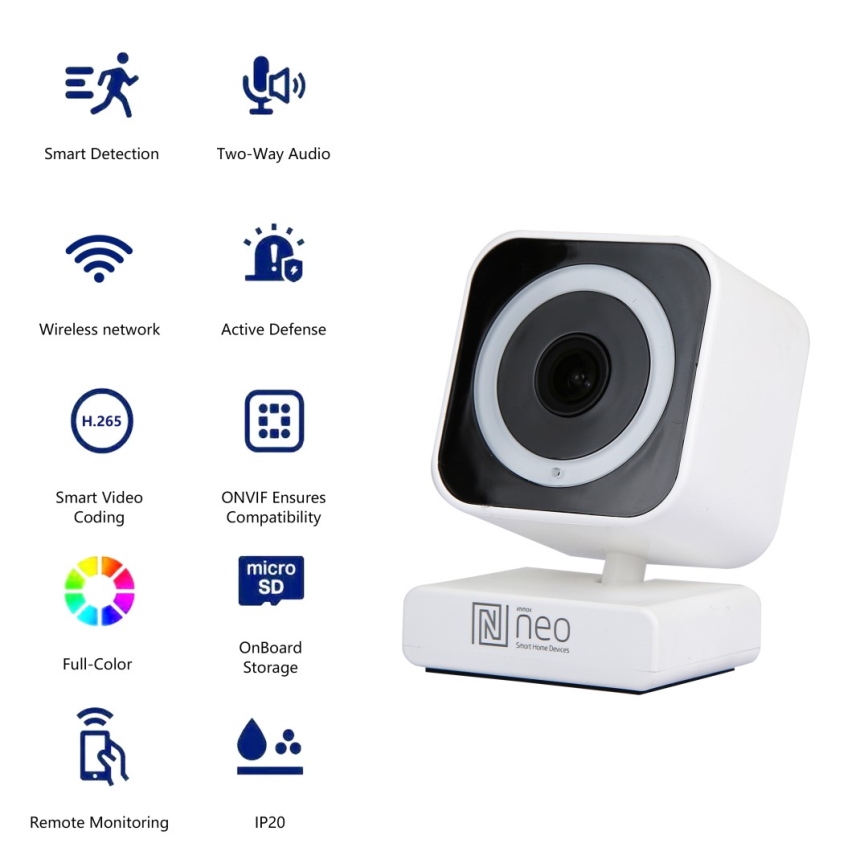 Immax NEO 07796L-Inteligentny wewnątrz kamera z czujnikiem LITTLE CUBE 3MP 5V Wi-Fi Tuya