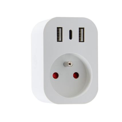 Immax NEO 07799L - Inteligentna listwa zasilająca 16A/230V + 2xUSB+1xUSB-C Wi-Fi Tuya