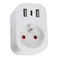 Immax NEO 07799L - Inteligentna listwa zasilająca 16A/230V + 2xUSB+1xUSB-C Wi-Fi Tuya
