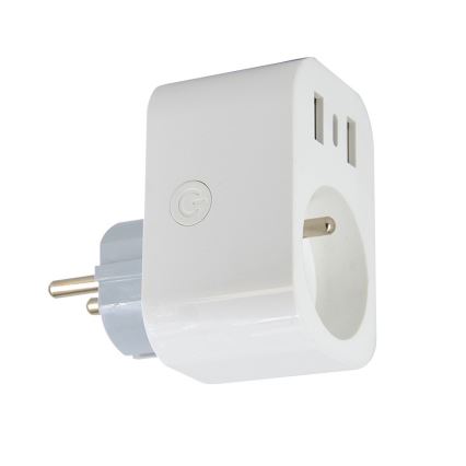 Immax NEO 07799L - Smart rozgałęziacz 16A/230V + 2xUSB+1xUSB C Wi-Fi Tuya