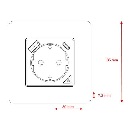 Immax NEO 07801L - Inteligentne gniazdko 16A/230V + 1x USB-A + 1x USB-C Tuya SCHUKO