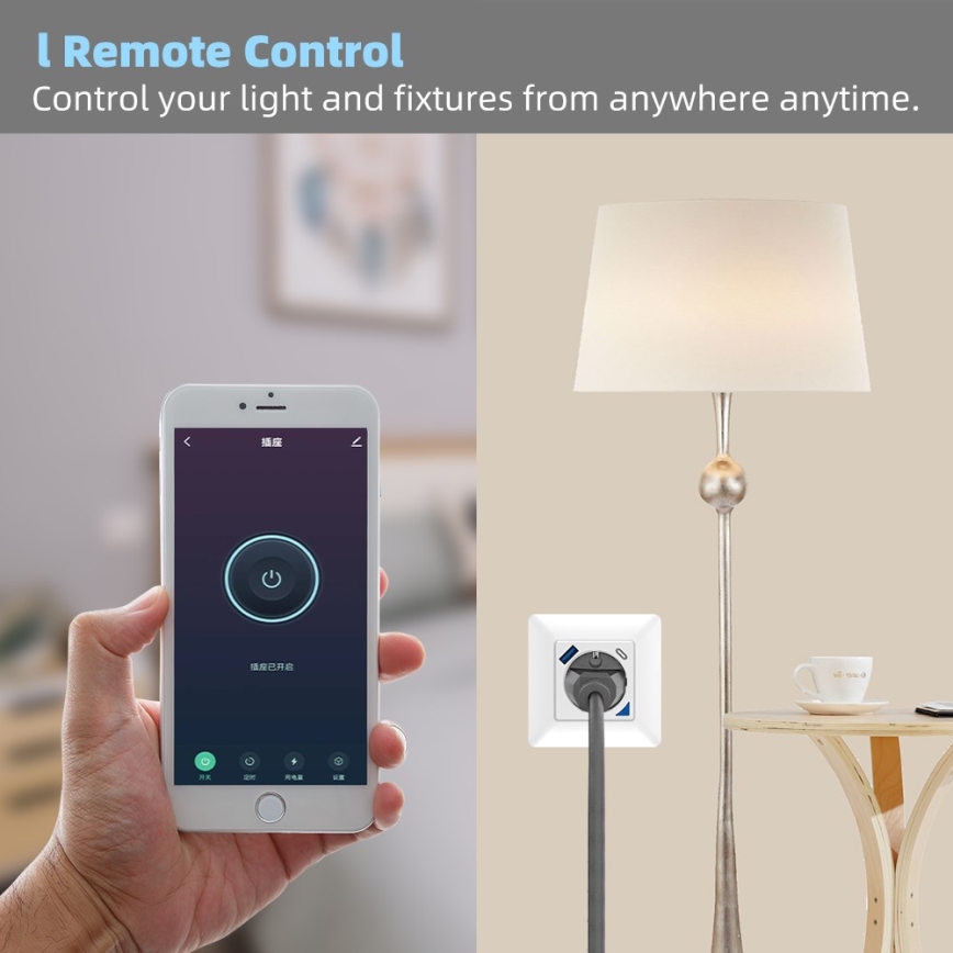 Immax NEO 07801L - Inteligentne gniazdo 16A/230V + 1xUSB-A+1xUSB C Tuya