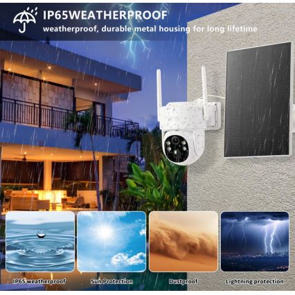 Immax NEO 07804L - Inteligentna zewnętrzna kamera solarna z czujnikiem 9000 mAh Wi-Fi Tuya IP65