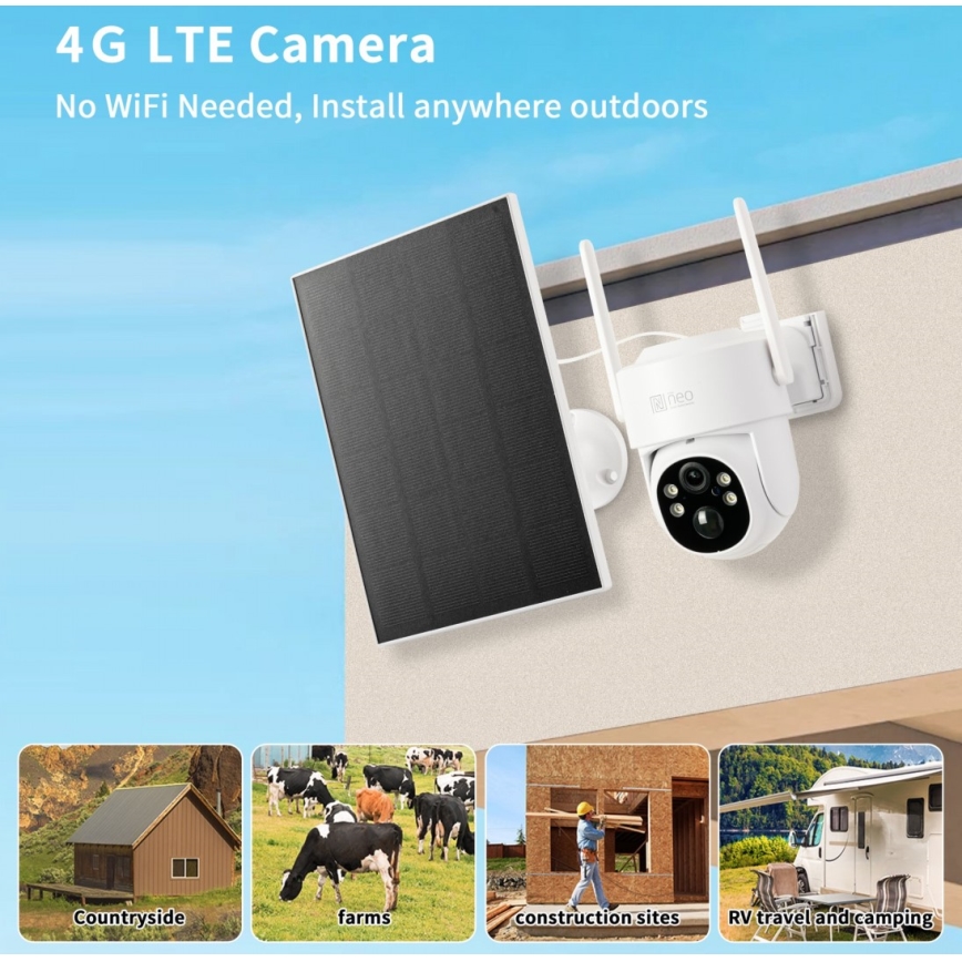 Immax NEO 07804L - Inteligentna zewnętrzna kamera solarna z czujnikiem 9000 mAh Wi-Fi Tuya IP65