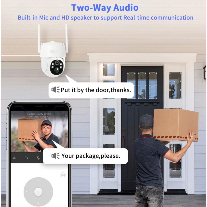 Immax NEO 07804L - Inteligentna zewnętrzna kamera solarna z czujnikiem 9000 mAh Wi-Fi Tuya IP65