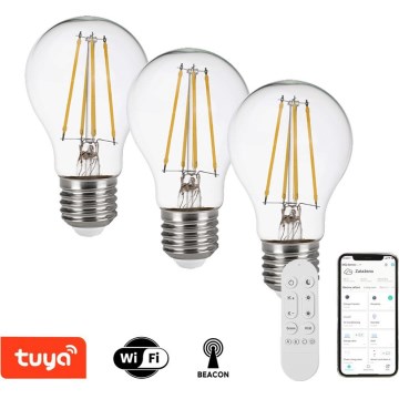 Immax NEO 07806CDO - ZESTAW 3x ściemnialnych żarówek LED CCT E27/7,3W/230V Tuya Wi-Fi + zdalne sterowanie
