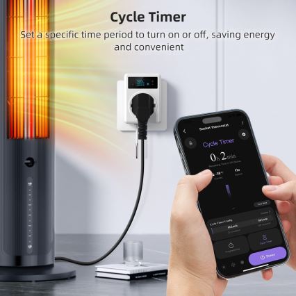 Immax NEO 07811L - Inteligentne gniazdko z termometrem F 3680W Wi-Fi