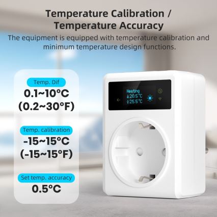 Immax NEO 07811L - Inteligentne gniazdko z termometrem F 3680W Wi-Fi