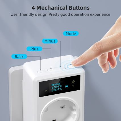 Immax NEO 07811L - Inteligentne gniazdko z termometrem F 3680W Wi-Fi