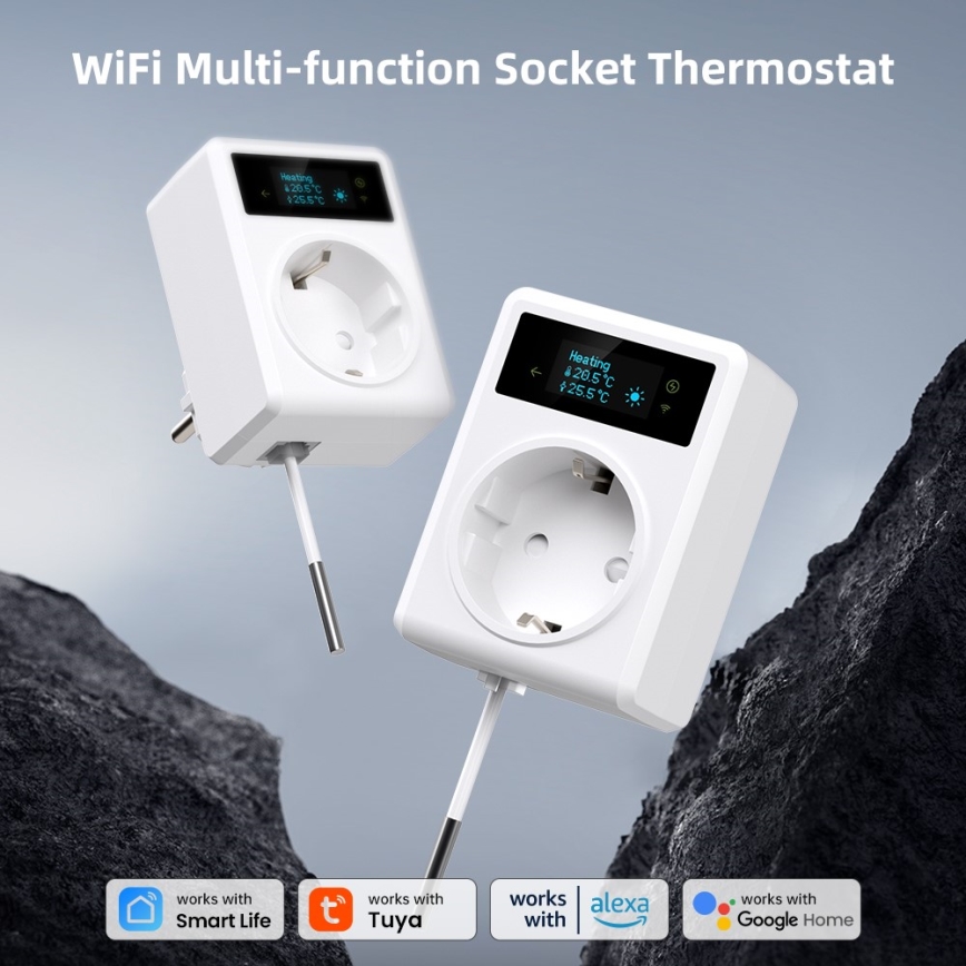 Immax NEO 07811L - Inteligentne gniazdko z termometrem F 3680W Wi-Fi