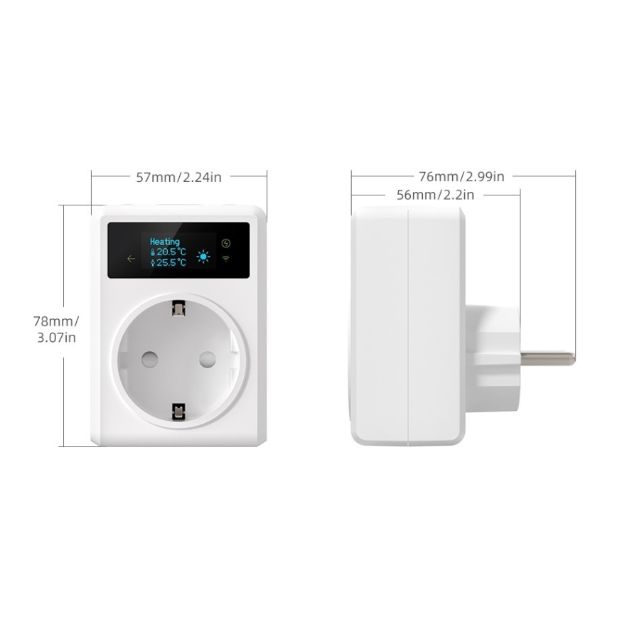 Immax NEO 07811L - Inteligentne gniazdko z termometrem F 3680W Wi-Fi