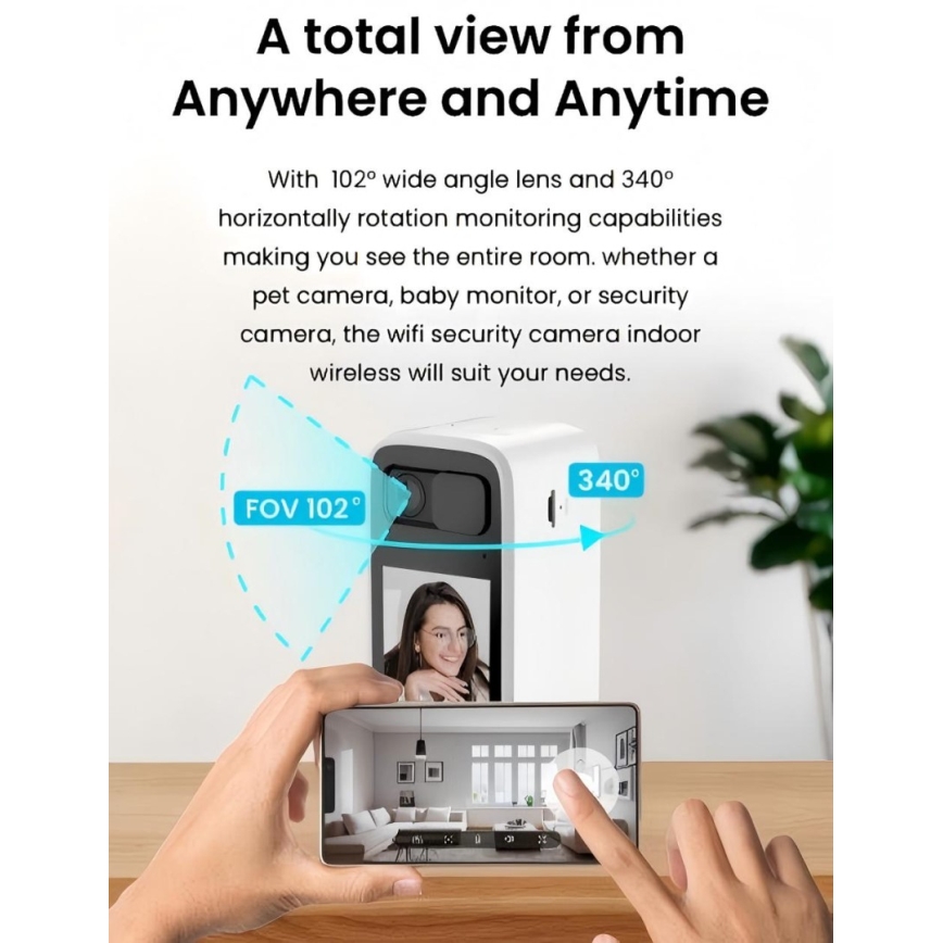 Immax NEO 07814L - Inteligentna kamera do wnętrz z matrycą 4 MP, zasilaniem 5V i obsługą Tuya Wi‑Fi