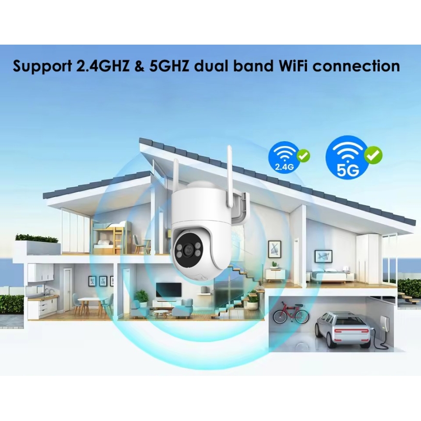 Immax NEO 07819L - Inteligentna kamera zewnętrzna z matrycą 4 MP 5V IP65 Tuya Wi-FI