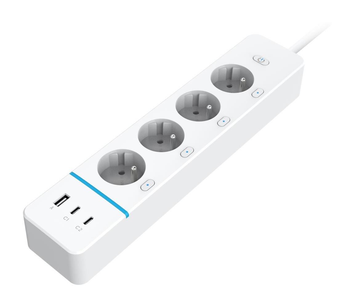 NEO 07821L - Listwa zasilająca NEO LITE Smart 4 gniazda AC + 1x USB + 2x USB-C Wi-Fi