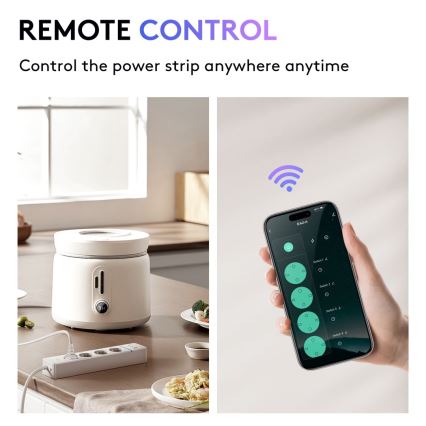 Immax NEO 07821L - Inteligentny przedłużacz NEO LITE 4AC+1xUSB+2xUSB C Tuya Wi-Fi