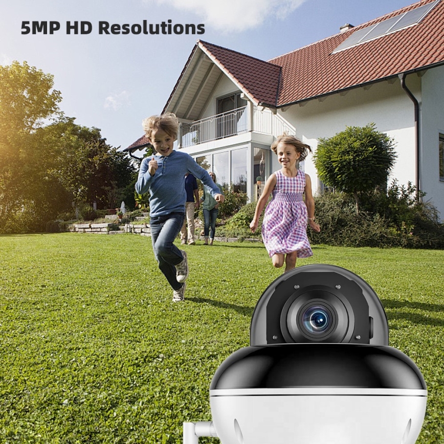 Immax NEO 07825L - Inteligentna zewnętrzna kamera z kopułowym sensorem (DOME), 5MP, 230V, IP66, TUYA, Wi‑Fi