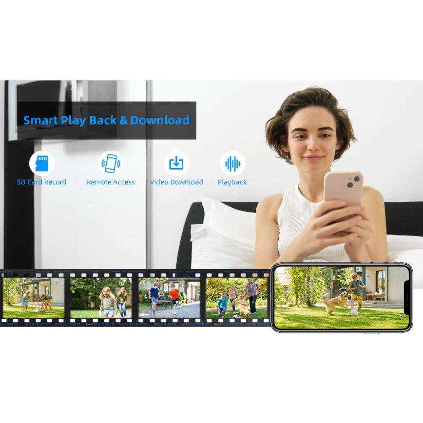 Immax NEO 07825L - Inteligentna zewnętrzna kamera z kopułowym sensorem (DOME), 5MP, 230V, IP66, TUYA, Wi‑Fi