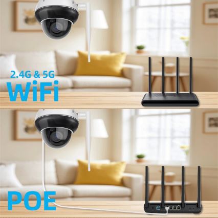 Immax NEO 07825L - Inteligentna zewnętrzna kamera z kopułowym sensorem (DOME), 5MP, 230V, IP66, TUYA, Wi‑Fi
