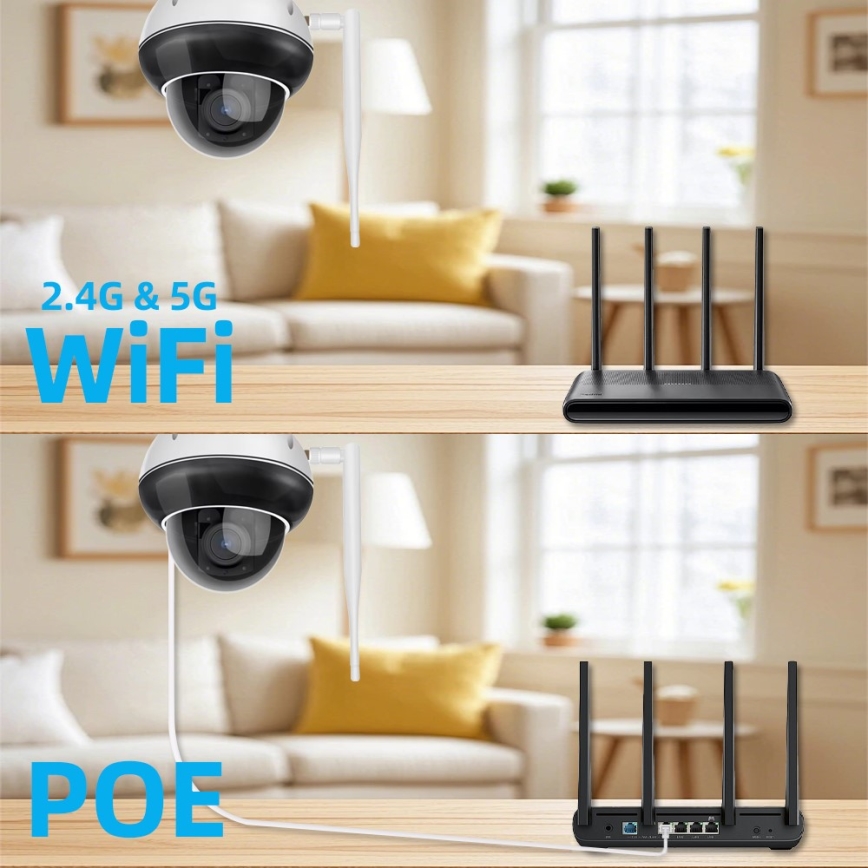 Immax NEO 07825L - Inteligentna zewnętrzna kamera z kopułowym sensorem (DOME), 5MP, 230V, IP66, TUYA, Wi‑Fi